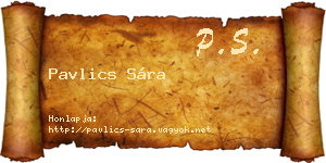 Pavlics Sára névjegykártya